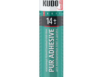 Клей-пена полиуретановый  профессиональный монтажный всесез.. для тепл. плит KUDO PROFF 14+, 1000 мл