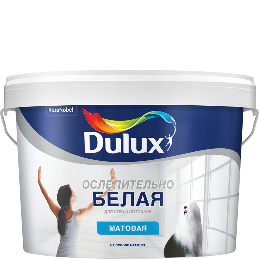 Краска Dulux Новая ослепительно белая мат. 3D в/д для стен и потолков 2,5 л