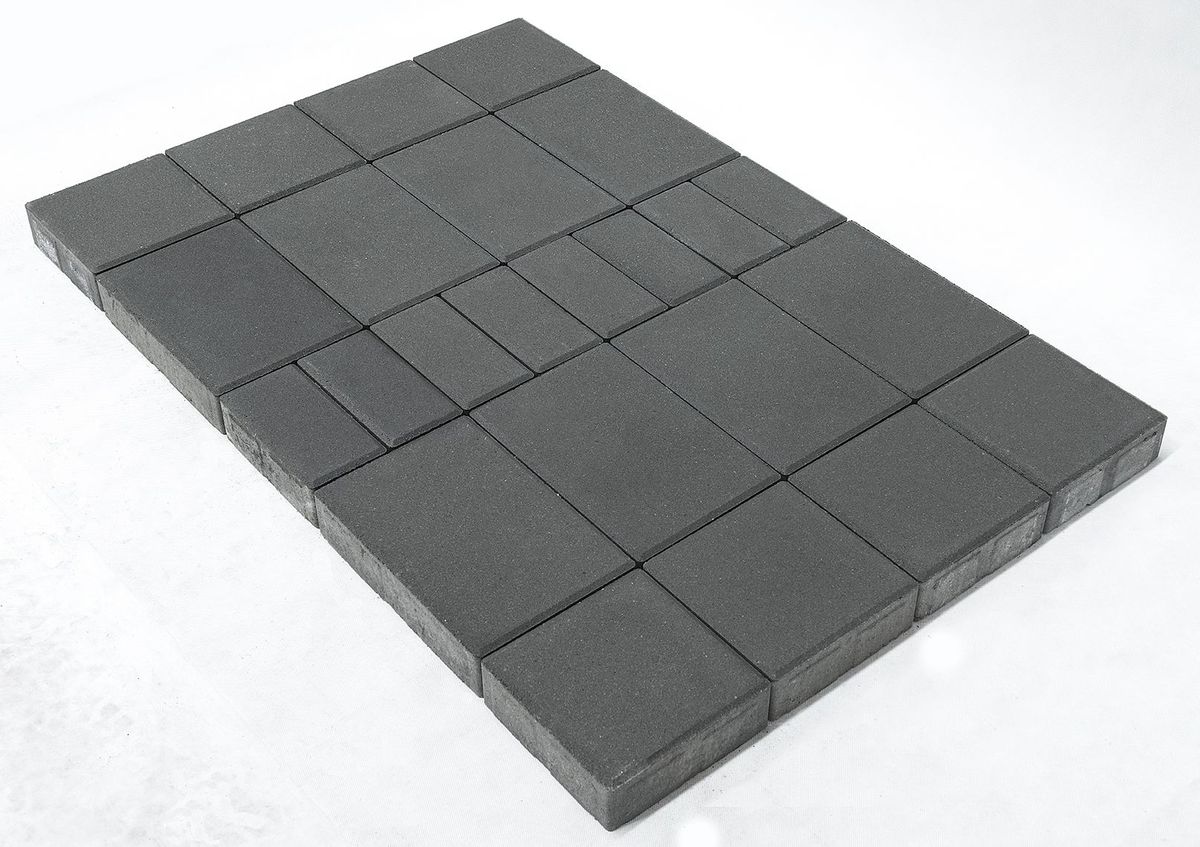 Плитка тротуарная Braer Мозаика Серый 60 мм
