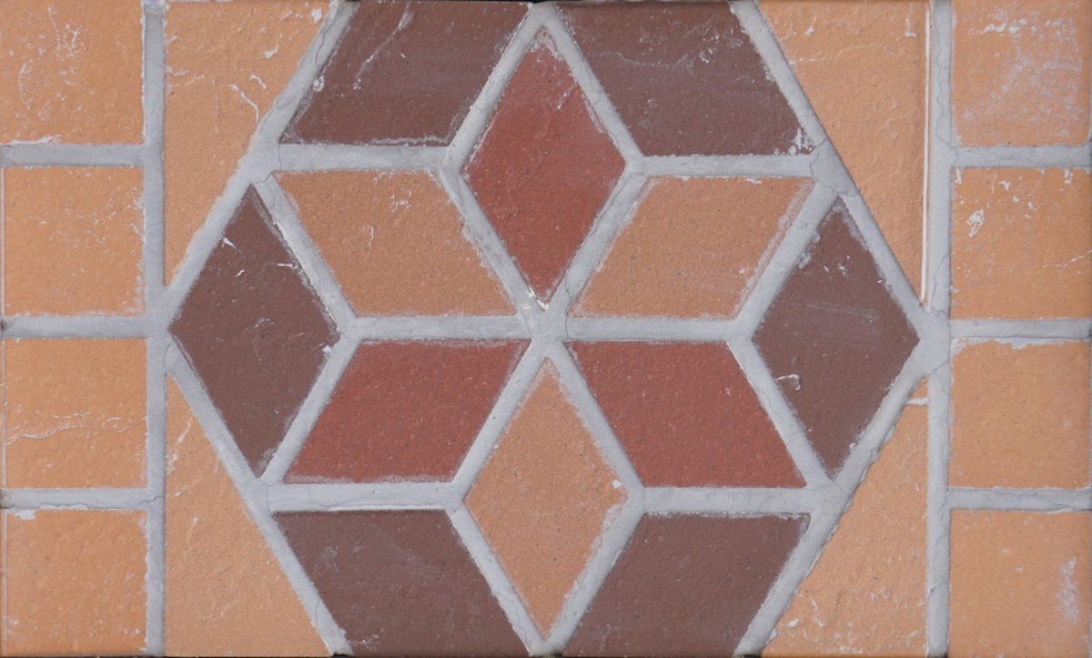 Подступенник мозаичный из клинкера (на сетке) 0,25*0,15 м, Flower Микс, Экоклинкер