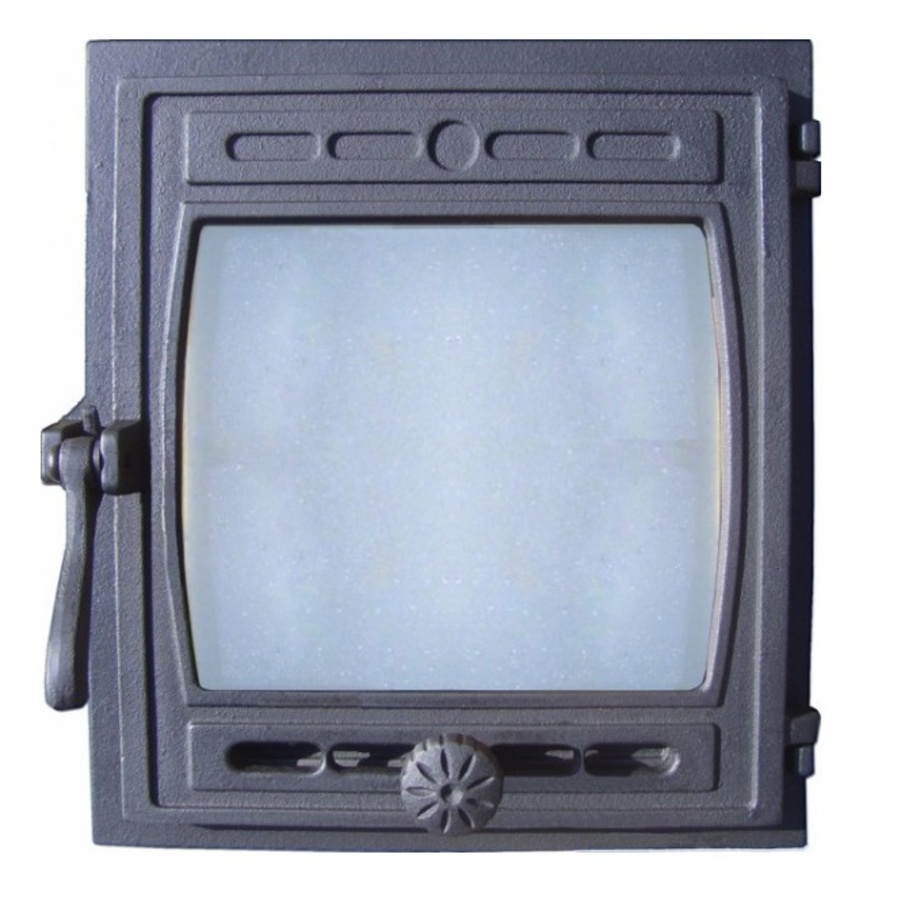 Дверца топочная ДТГ-8С, крашенная со стеклом (Кижи), 290*325