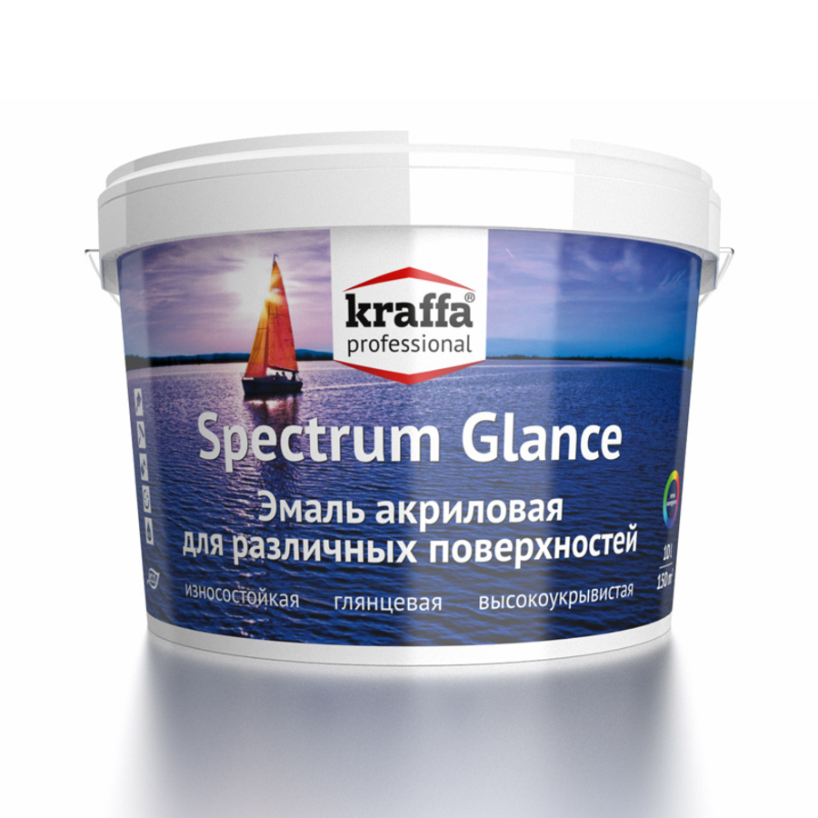 Эмаль акриловая Спектр-50 ГЛ, Kraffa, 1 л