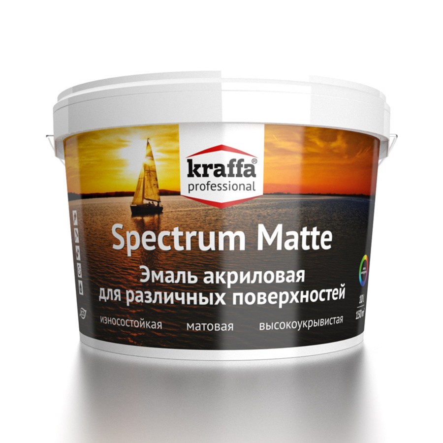 Эмаль акриловая Спектр-50 МТ, Kraffa, 1 л