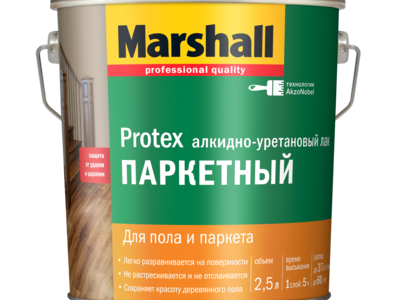 Паркетный лак PROTEX Parke Cila 40 (полуматовый) Marshall, 2,5 л